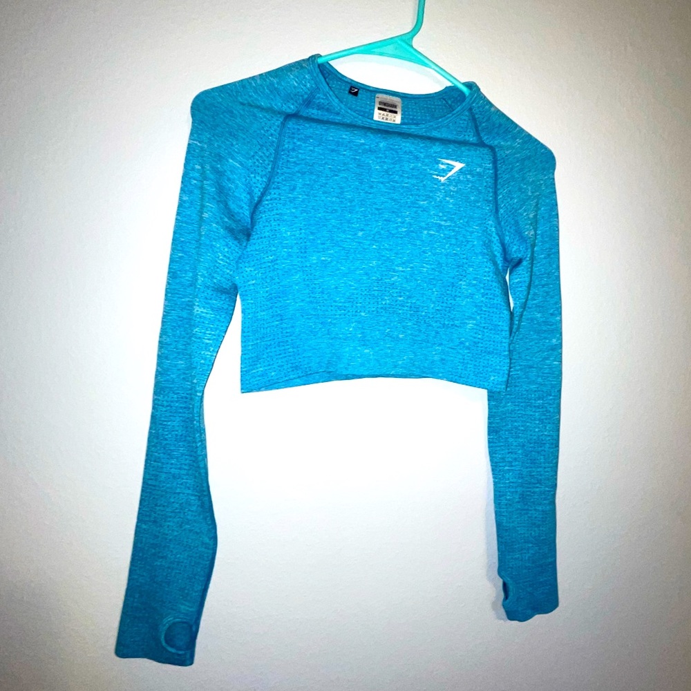 Medium long sleeve crop work out top